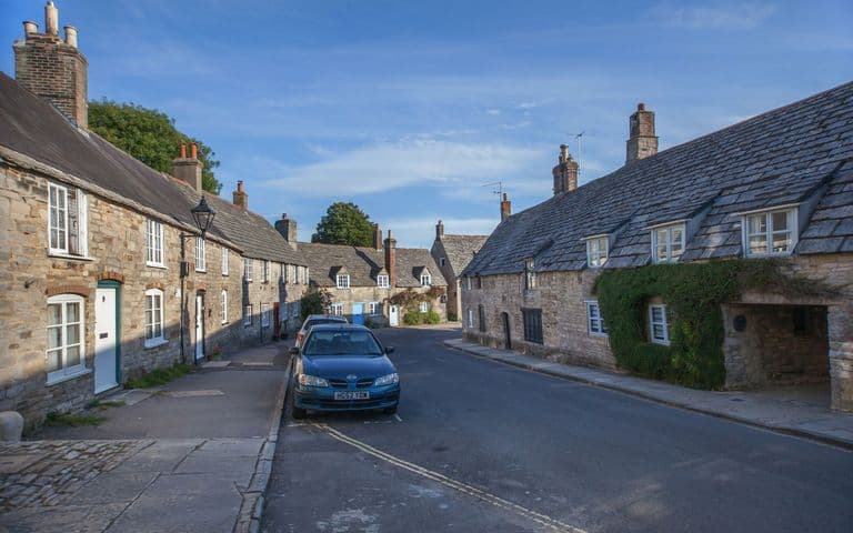 Corfe village street, Dorset.