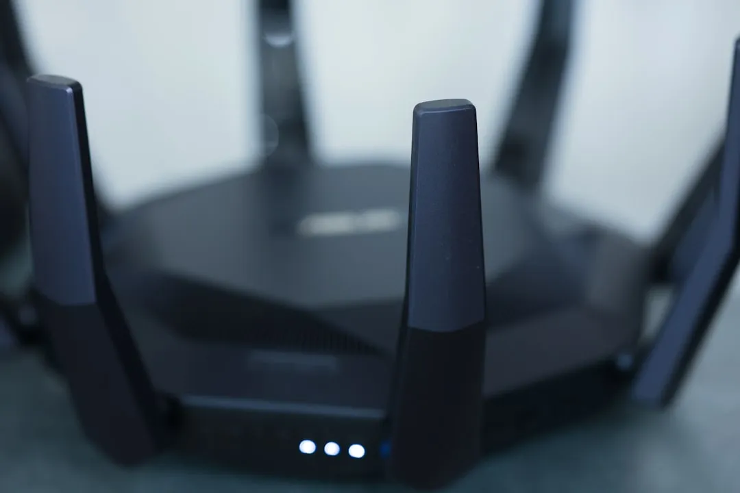 Close-up of a wireless router